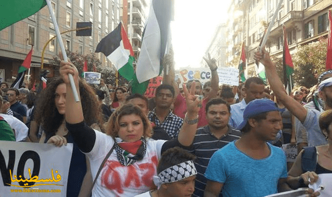 مظاهرات واعتصامات تجوب المدن الايطالية تنديدًا بالعدوان على غزة