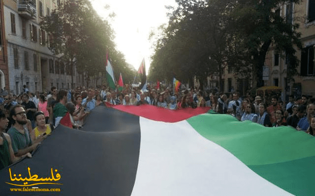مظاهرات واعتصامات تجوب المدن الايطالية تنديدًا بالعدوان على غزة