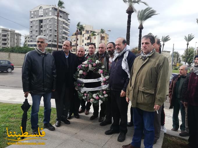 "فتح" تُكلِّل بالزهور النّصب التذكاري لشهداء مدينة صيدا بمناسبة يوم الشهيد الفلسطيني