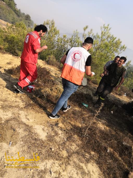 الهلال الأحمر الفلسطيني ومتطوّعو الإطفاء في مخيّمات لبنان يساعدون في عمليات الإغاثة من الحرائق