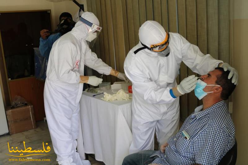 الهلال الأحمر الفلسطيني يجري فحوصات ال (PCR) لمخالطين أشخاص مصابين بفيروس كورونا في البقاع