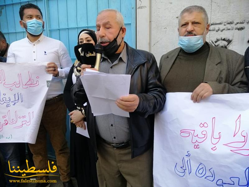 اعتصامٌ غاضبٌ لاتحاد العاملين "لائحة العودة والكرامة" في البداوي ضد تقليصات الأونروا