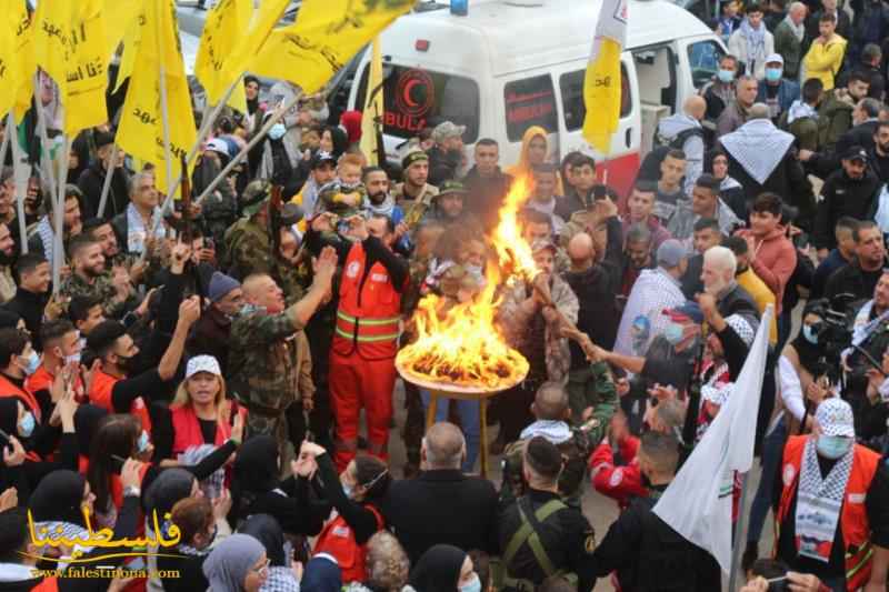 قيادة حركة "فتح" - منطقة صيدا تُضيء شُعلةَ انطلاقتها الـ٥٧ في مخيّم الميّة وميّة