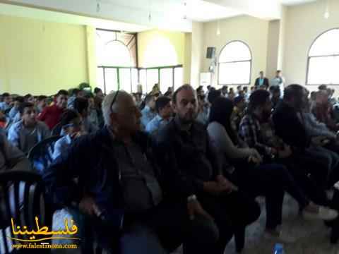 محاضرة كيفية مكافحة المخدرات لطلاب مدرسة فلسطين في مخيم البرج الشَّمالي