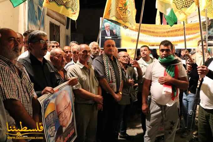 وقفةٌ تضامنيةٌ ومسيرةٌ جماهيريةٌ داعمة للرئيس محمود عباس في البقاع