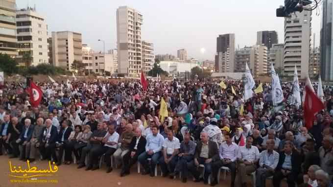 الآلاف من أبناء شعبنا يحتشدون في بيروت دعماً للرئيس أبو مازن