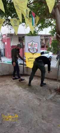 حركة "فتح" - شعبة الميّة وميّة تستعد لاستقبال "يوم الشَّهيد" بحملة تنظيفٍ وتزيينٍ لنصب شهداء المخيَّم