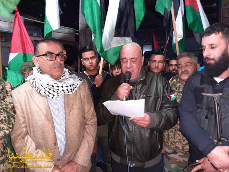 حركة "فتح" في مخيّم البداوي تنظم وقفة دعم لأهلنا في جنين