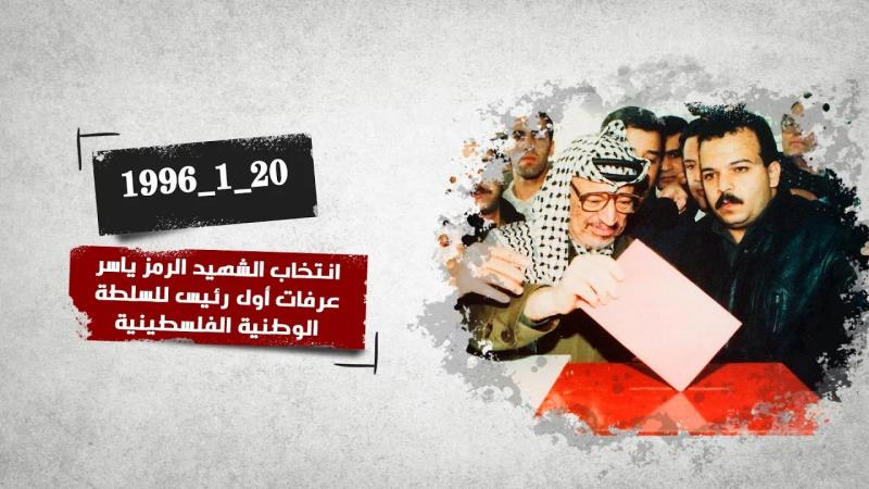 20_1_1996 انتخاب الشهيد الرمز ياسر عرفات أول رئيس للسلطة الوطن...