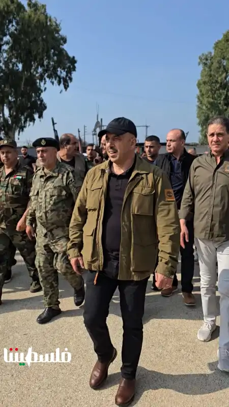 قائد قوات الأمن الوطني الفلسطيني اللواء العبد إبراهيم خليل في زيارة تفقدية إلى مخيم الرشيدية